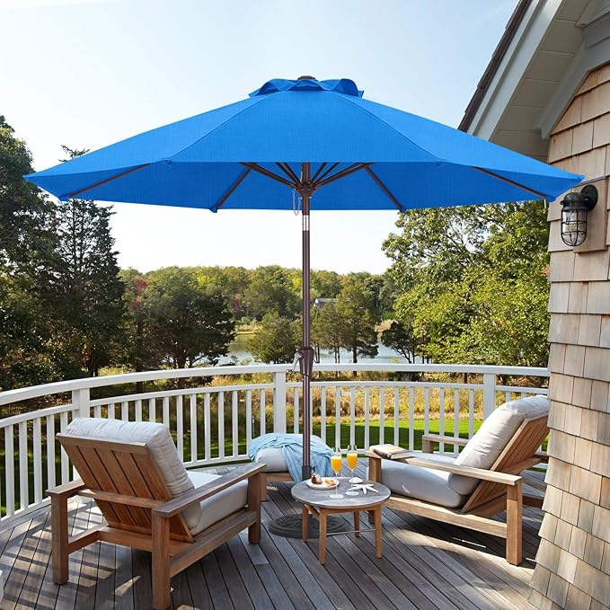 ABCCANOPY OLEFIN® 5-Year No Fading 9FT Patio Umbrella, Outdoor Table Umbrella with 8 Sturdy Ribs for Deck, Backyard, Yard (Sky Blue)