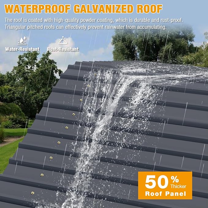EBE 12 x 20 FT Metal Carport, Heavy Duty Carports with Galvanized Steel Roof, Outdoor Multi-Use Carport Canopy, Garage Car Shelter Shade for Car, SUV, Truck, and Boats
