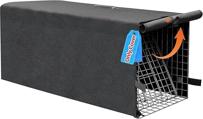 Live Animal Trap Cage Cover, ONly Cover for Cat Trap for Stray Cats 32 Inch Heavy Duty Folding Skunk with Real Door for Raccoons, Opossums, Groundhogs, Skunks, Feral Cats, Squirrels (Only Cover)