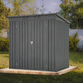 Outdoor Storage Shed, 6 X 4 FT Large Metal Utility Tool Sheds with Floor Frame, Steel Garden Shed for Backyard Garden Patio Lawn，Black
