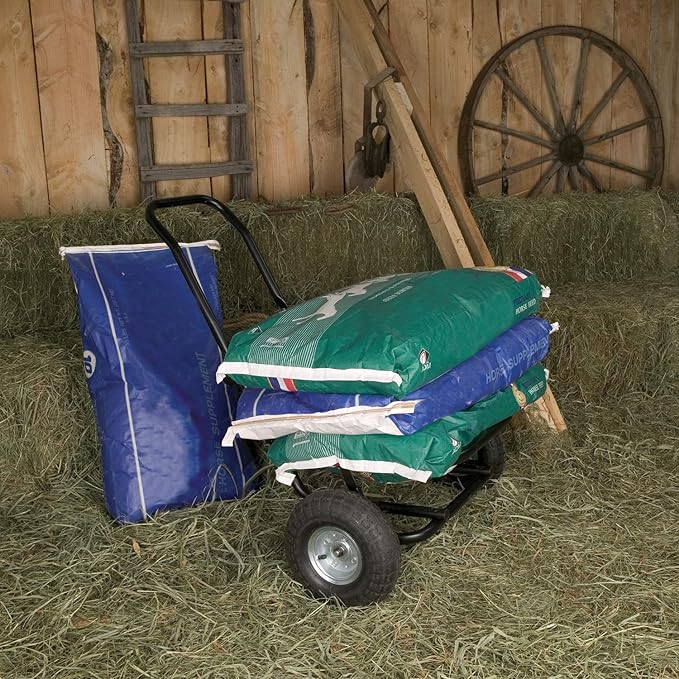 Miller 3-Pack Muck Cart Utility Wagon, 70-Quart Tub Compatible, 350-Pound Capacity – Foldable Two-Wheel Farm & Ranch Transport with Adjustable Handle, Pneumatic Tires, and Kickstand, CA500