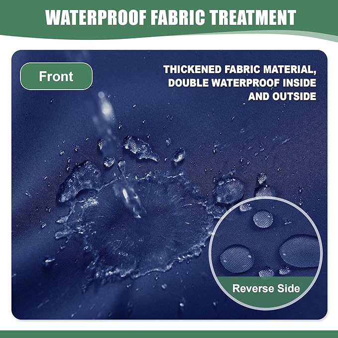 Chaise Lounge Cushions Outdoor Set of 2 - Waterproof and Fade Resistant Sun Lounger Replacement Cushions - Patio Lounger Pads with Removable Cover for Pool, Deck, 80 x 26 x 3 Inch, Navy