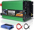 5000 Watt Pure Sine Wave Power Inverters, DC 12V to 110V Inverter with 0 AWG Battery Cables, Remote & LCD Panel Control, 4 AC Outlets, 5V/3.1A USB, 20W USB C, 10000 W Surge for RV, Truck, Off Grid
