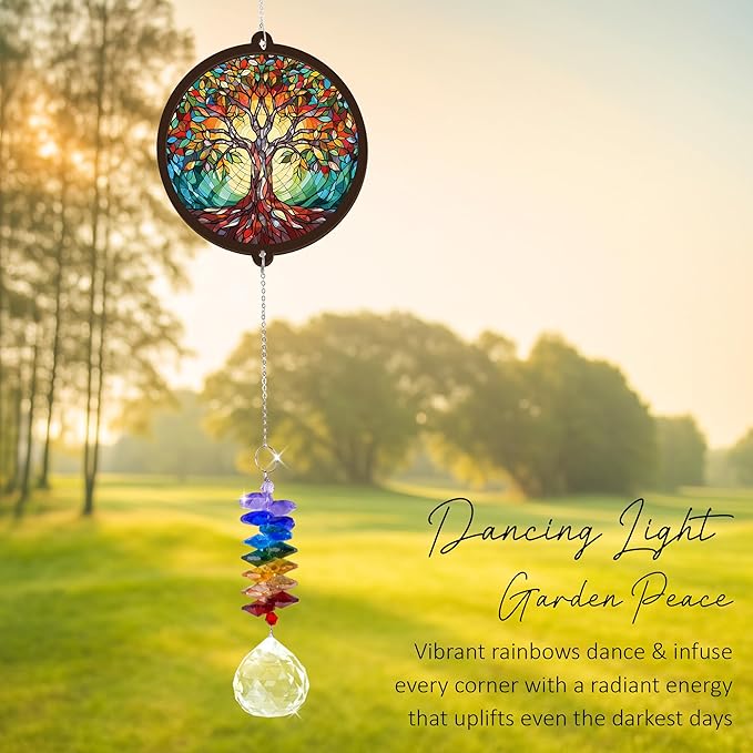 GIFTELIX Memorial Suncatcher - Tree of Life Ornament - Sympathy Gift for Loss of Loved One - Bereavement Gifts - Condolence Gift - Memorial Rainbow Maker - Remembrance Ornament - Funeral Keepsake