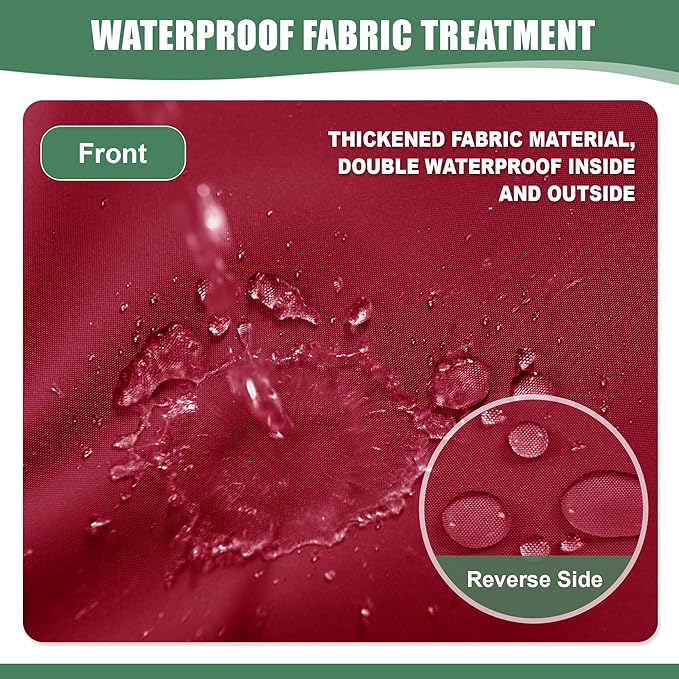 Chaise Lounge Cushions Outdoor Set of 2 - Waterproof and Fade Resistant Sun Lounger Replacement Cushions - Patio Lounger Pads with Removable Cover for Pool, Deck, Lawn, 80 x 26 x 3 Inch, Red