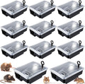 Qualirey 12 Packs Rat Bait Station Box with Clear Lids and Keys Outdoor Rodent Rat Traps Mouse Bait Station Indoor Mice Box for Outdoor Use Keeping Pets and Children Safe