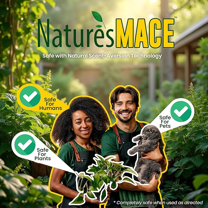 Nature's Mace Cat Mace Cat Repellent, Outdoor & Indoor, All Season Training Tool, Chewing, Digging, Marking, Keep Cats Off of Lawn, Garden, Pee Deterrent, Pets, Plants, 40 oz Spray & Concentrate
