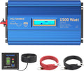 1500Watt Pure Sine Wave Inverter 12V DC to 110V 120V AC Power Inverter with Remote Control LCD Display and 2x2.4A USB Ports 3 AC Outlets Compatible with Lithium Battery for Home RV Truck by VOLTWORKS