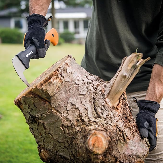 Fiskars 12" Hookaroon - Non-Slip Grip Handle with Pointed, Angled Blade - Landscaping Tool for Rotating, Dragging, Stacking Logs - Black/Orange