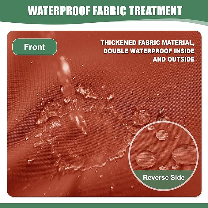 Chaise Lounge Cushions Outdoor Set of 2 - Waterproof and Fade Resistant Sun Lounger Replacement Cushions - Patio Lounger Pads with Removable Cover for Pool, Deck, 80 x 26 x 3 Inch, Rust