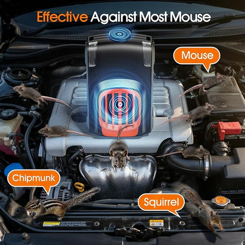 2 Packs Rodent Repellent for Car Engines Ultrasonic Mouse Pest Bat Repeller for Car Under Hood Keep Rat and Mice Out of Vehicle, Automobile, Truck, Garage, Barn, Indoor