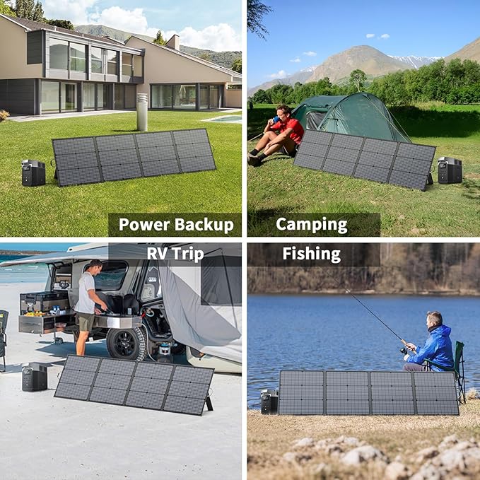 220W Portable Solar Panel, IP67 Waterproof Foldable 20V Solar Charger, High 23.5% Efficiency for Portable Power Station, Outdoor Camping, RV