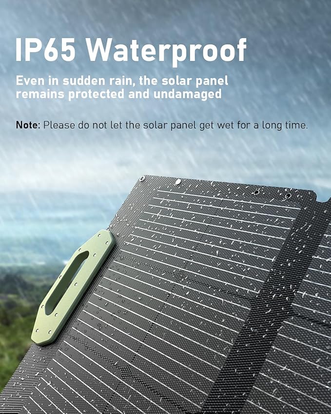 EASYLONGER 110W Foldable Solar Panel ESP110, Portable Solar Charger for CPAP Battery ES960, ES720, ES400 AIR, Power Station, Camping, Fishing, Outdoor, RV and Blackouts