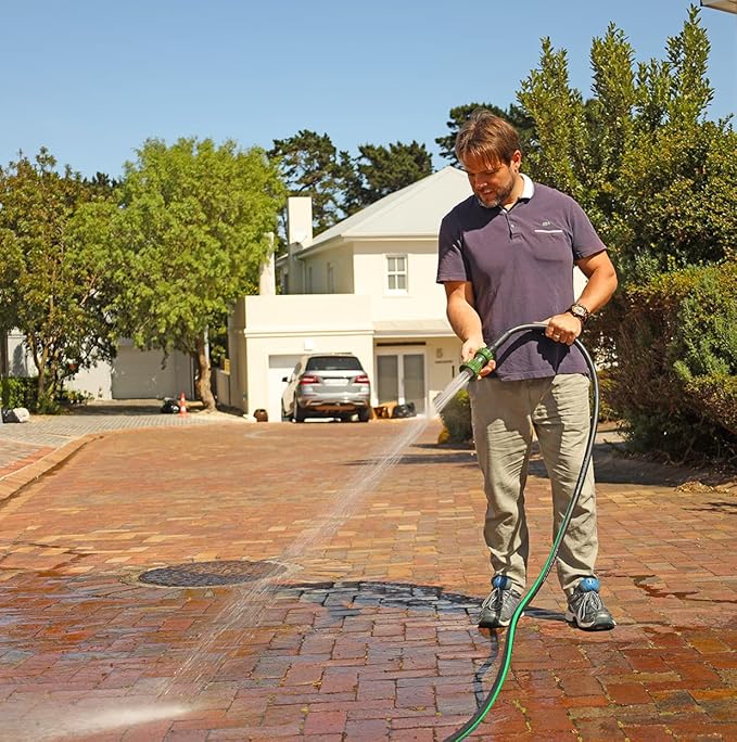 Hybrid Garden Hose 5/8 IN. x 25 FT, Heavy Duty, Lightweight, Flexible with Rotatable Grip Handle and Solid Brass Fittings
