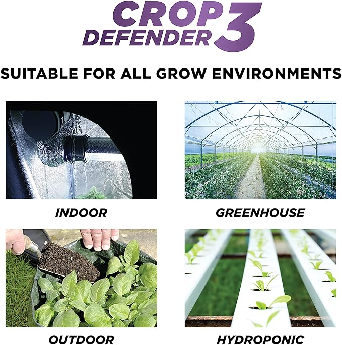 Grower's Ally Crop Defender 3 Concentrate - Natural Miticide, Insecticide, Fungicide Control for Plants - OMRI Listed Garden Safe Spray Killer for Powdery Mildew & Mites - 8 Oz, Makes 25 Gallons