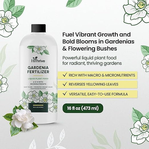 16oz Gardenia Fertilizer - Makes 96 Gallons of Indoor Plant Food for Gardenia Plants Live, Nutrient-Rich Outdoor & Indoor Plant Fertilizer, Flower Food for Vibrant Growth and Beautiful Blooms