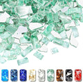 GRISUN 20 lbs Green Fire Glass for Fire Pit, 1/2 Inch High Luster Reflective Fire Pit Glass for Natural or Propane Fireplace, Fire Table, Safe for Outdoors and Indoors Tempered Glass Rocks