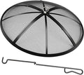 Fire Pit Spark Screen, 27 Inch Diameter Fire Pit Screen with Handle & Poker,Heavy Duty Metal Mesh Fire Pit Screen,Fire Pit Lid for Outdoor/Beach/RV Camping/Backyard