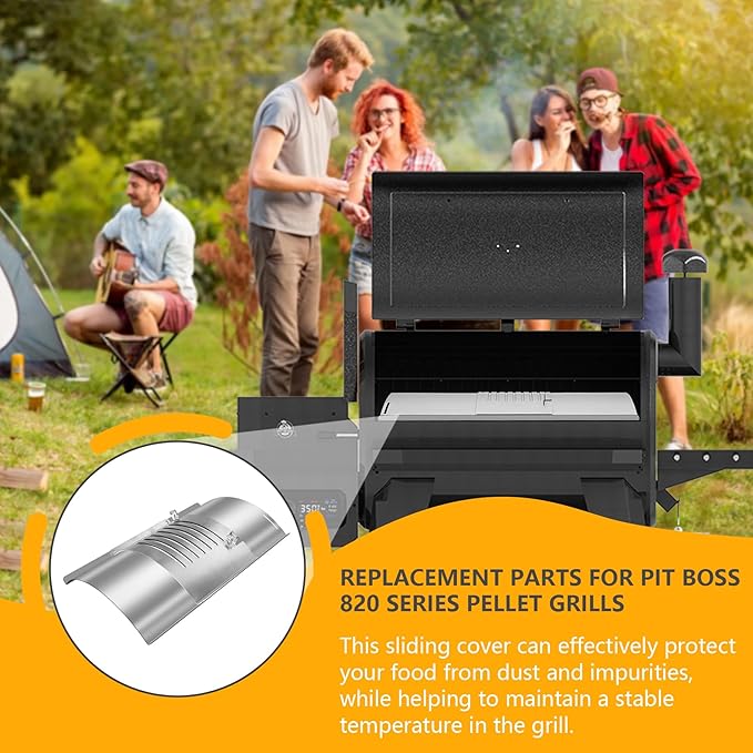 Flame Broiler Kit for Pit Boss 820 Series Smoker Grill,Replacement Parts for Pit Boss PB820FB PB820FBC PB820PS1 PB820S PB820SC PB820XL Grill,Includes Main Plate and Slide Cover