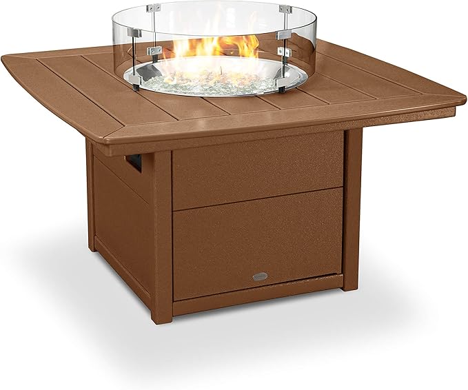 POLYWOOD® Nautical 42" Fire Pit Table in Teak