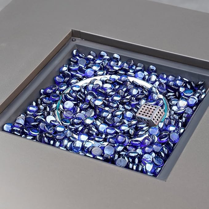 Mr. Fireglass 10 Pound Fire Glass Beads, 1/2" Reflective Round Fire Glass Drops for Fireplace Fire Pit & Lanscaping, High Luster Royal Cobalt Blue