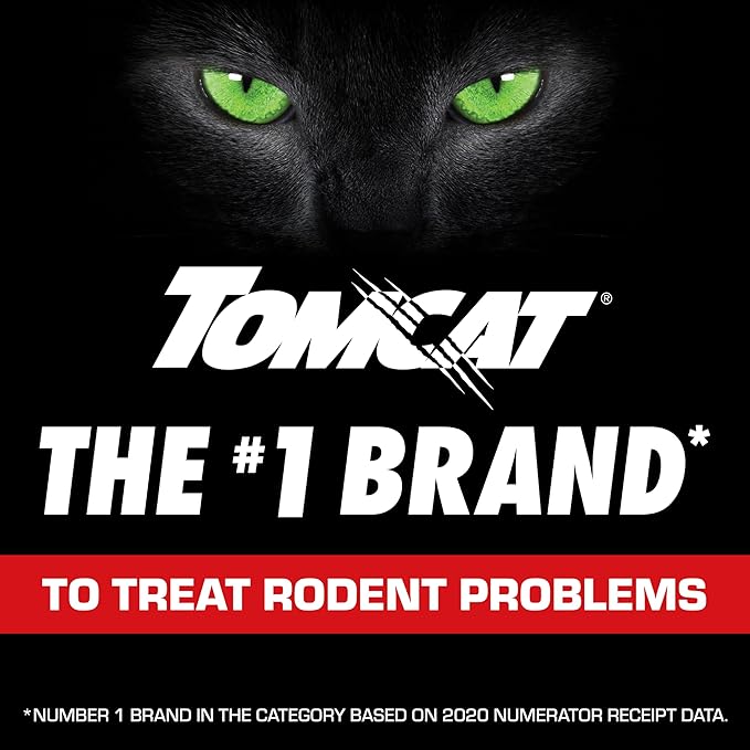 Tomcat Mouse Killer(e) Child Resistant, Refillable Station Offering with Clear Lid for Easy Bait Monitoring, 4 Packages each which contain 1 Station and 32 Bait Blocks