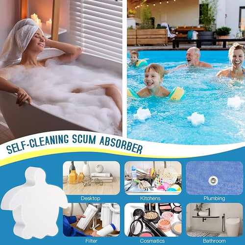 18/24 Pack Pool Oil Absorbing Scum Sponge, Hot Tub Scum Absorber, Hot Tub Accessories for Swimming Pool and Spa