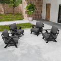Urban Anvil 4 Pieces Patio Furniture Outdoor Metal Armchairs, All-Weather Patio Accent Chairs with Cushions for Balcony, Porch, Deck, Black/Gray