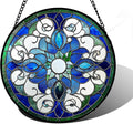 DASTOLL Stained Glass Window Hanging, Boho Style Sun Catchers Diamond Glass Panel Hangings Tiffany Suncatcher Decor for Birthday for Women, Men, Wife, Aunt, and Mom 7.8 in