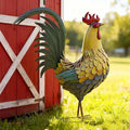 Ultym 32" Metal Rooster Decor, Large Outdoor Garden Statues, Metal Chicken Sculpture for Backyard Patio Kitchen Decor