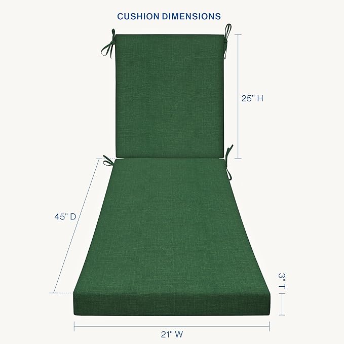 Honeycomb Outdoor Essentials Chaise Lounge, 21 x 70, Hampton Texture Hunter Chair Cushion for Patio Furniture