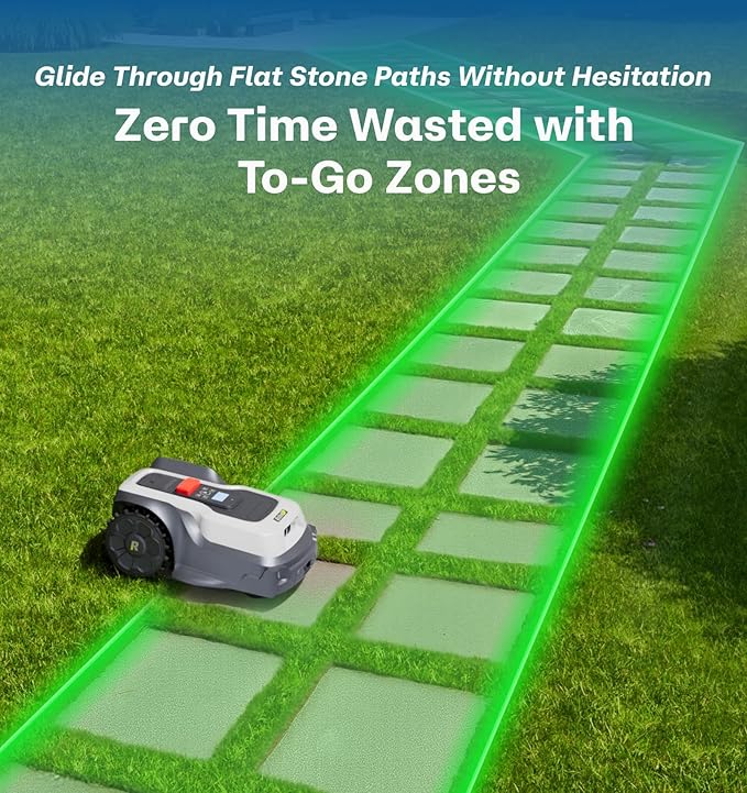T1200Pro Robot Lawn Mower Wire Free, RTK+Vision Ride-on Edge Mapping Mowing for 0.37 Acre Yard, AI Obstacle Avoidance, APP Multi-Zone Management, Automatic Robotic Lawnmower Handle 20° Slope