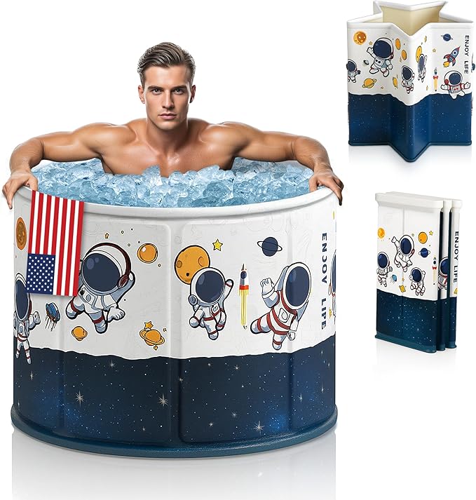 Zennest Foldable Portable Bathtub for Adults – 2-in-1 Hot & Cold Plunge, 105-Gal Large Capacity Collapsible Bathtub Adult, 6-layer Insulated Portable Soaking tub - Space-saving Design