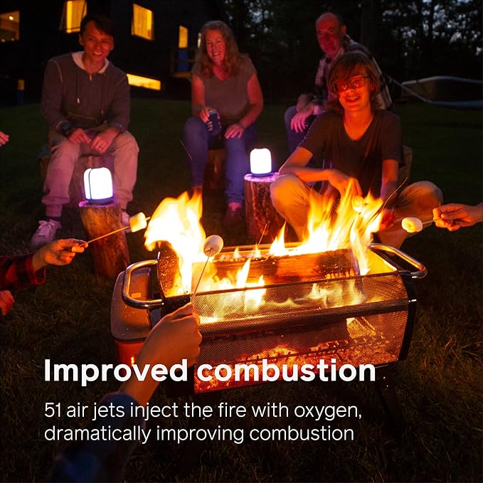BioLite FirePit+ Smokeless Fire Pit and Grill, Charcoal and Wood Burn with Integrated Fan