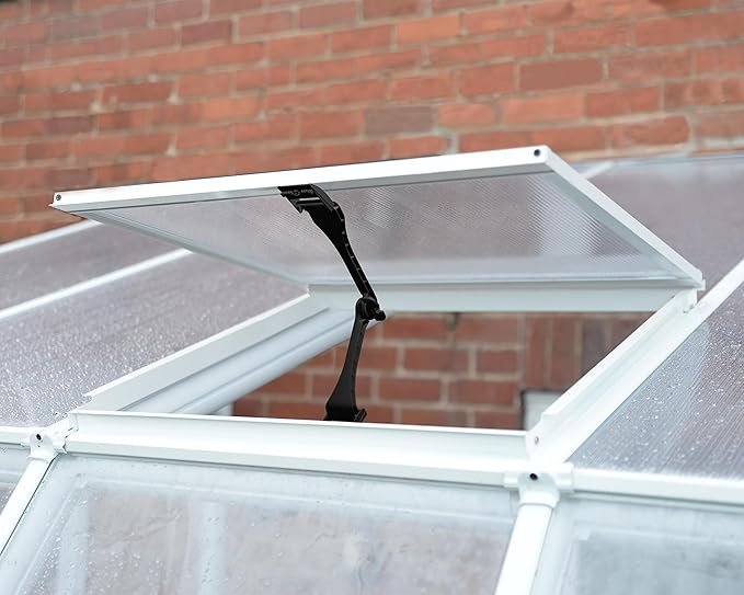 Palram Canopia Rion Sun Room 8 Ft. x 20 Ft. Solarium, Lean-to Greenhouse DIY Kit, Attach to House, Large Twin Wall Polycarbonate, 100% UV Protection for Porch, Patio Outdoors with Window Vent (White)