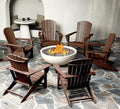 BRIOPAWS Adirondack-Chairs-Set of 6 | Brownwood Grain |Fire Pit Chair | Oversized | HDPE Plastic | Weather Resistant | for Deck Outdoor Poolside Campfire