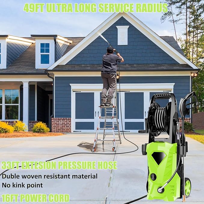 Imdot 5000PSI Electric Pressure Washer 2025 2.8GPM High Power Washer with 4 Pressure Nozzle and Soap Bottle for Home, Car Washing, Fence Cleaning, Patio (Blue)