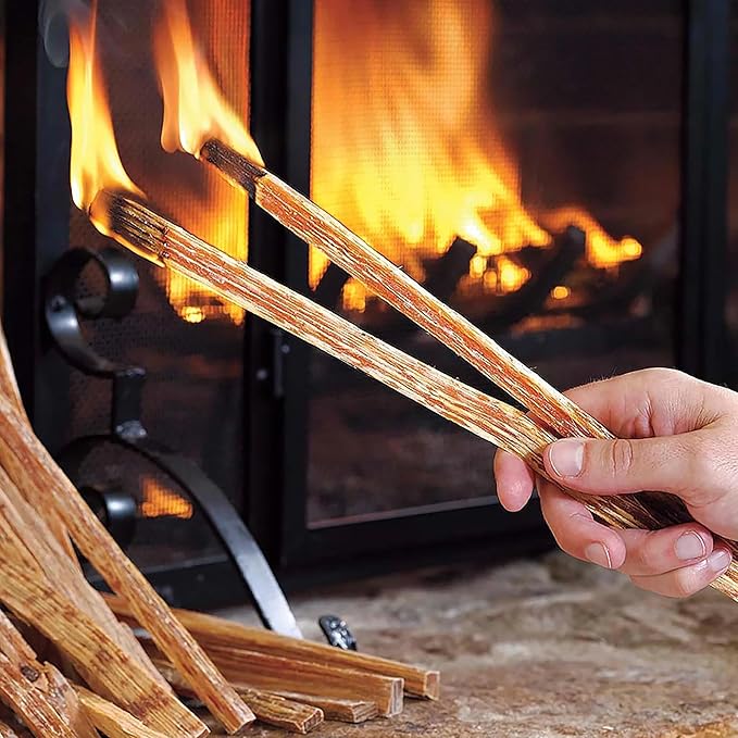 Sun Joe 25-Pound Fatwood Fire Starter Sticks, All-Natural Pine Kindling for Fireplace, Wood Stove, Pit and Grill, Made for Indoor or Outdoor Use