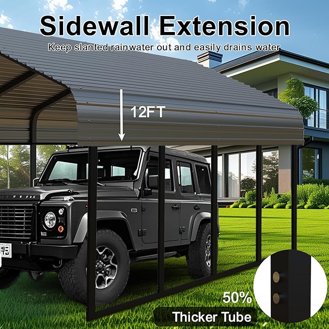 RV Metal 20x40FT Carport Canopy Heavy Duty Carports Kits for Garage,Aluminum Car Ports with Steel Shelter Frame Cover for 4 Car or Boats