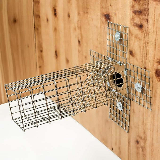 2Sets One Way Squirrel Door Excluders, Animal Excluder Cage, Humane Squirrels, Chipmunks Contactless Excluder, for Outdoor Spaces Like Attics, Chimneys - Includes Full Installation Kit