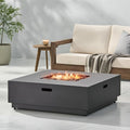 Propane Fire Pit Table, 39 Inch Firepits for Outside, Square Gas Fire Pit for Outside Patio, Propane Fire Table, 50000BTU, Brown+Gold