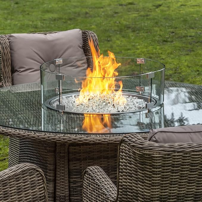 Onlyfire 10 pounds Fire Glass for Propane Fire Pit and Gas Fireplace, 1/2 Inch Reflective Firepit Glass Rocks for Fire Pit Table and Fire Bowl, High Luster Platinum