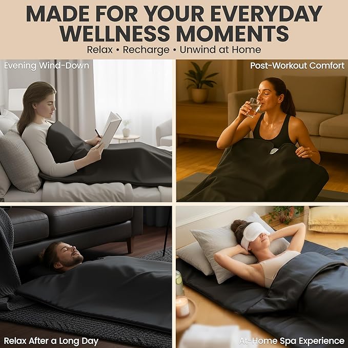 FAR Infrared Sauna Blanket for Home - Portable Infrared Sauna for Full-Body Heat, Sauna Insert Towel Included - at-Home Personal Sauna for Relaxing Warmth & Daily Wellness