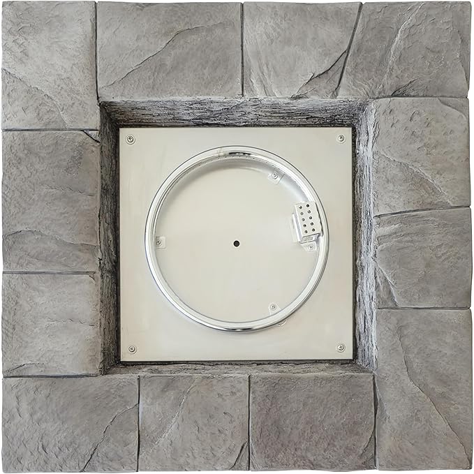 Propane Fire Pit Table, 30 Inch Firepits for Outside, Square Gas Fire Pit for Outside Patio, MgO Propane Fire Table, 40000BTU, Grey