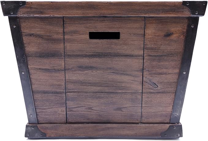 Propane Fire Pit Table, 32 Inch Firepits for Outside, Square Gas Fire Pit for Outside Patio, Propane Fire Table with Wood Pattern, 40000BTU, Brown