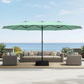 Sophia & William 15 ft Extra Large Patio Umbrella with Solar Lights, Rectangular Outdoor Umbrella with Base Included, Market Umbrella Double-sided Heavy Duty for Pool Garden Backyard, Mint