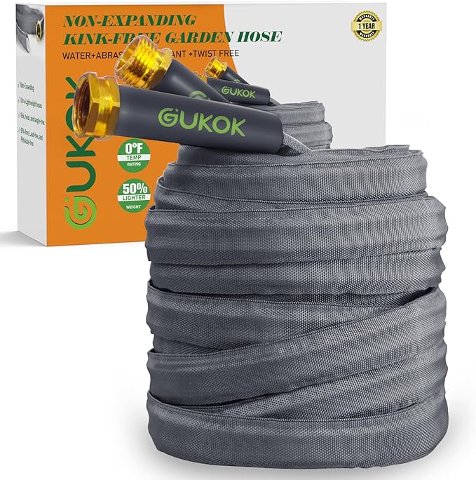 2025 Upgraded 100FT Non-Expanding Garden Hose, Ultra-Light & Flexible Water Hose - Burst-Resistant, Kink-Free, High-Pressure, All-Weather Use for Lawns, Gardens, and Outdoor Cleaning