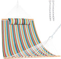 Lazy Daze Hammocks 12 FT Sunbrella Fabric Hammock with Spreader Bars and Free Pillow Fits for 2 Persons, All Weather and Fade Resistant for Patio Yard, 450 lbs Capacity, Carousel Confetti