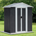 5x3 FT Outdoor Storage Shed,Tool Shed with Sloped Roof and Lockable Door, All Weather Resistant Metal Shed for Backyard Garden Patio Lawn,Grey