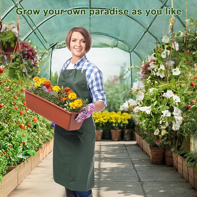 9.8x6.5x6.5 FT Greenhouse, Large Walk-in Green Houses for Outside, Tunnel Greenhouse with Thicken PE Cover with Mesh Door and 6 Ventilation Windows